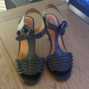 Coach Black Leather Sandals